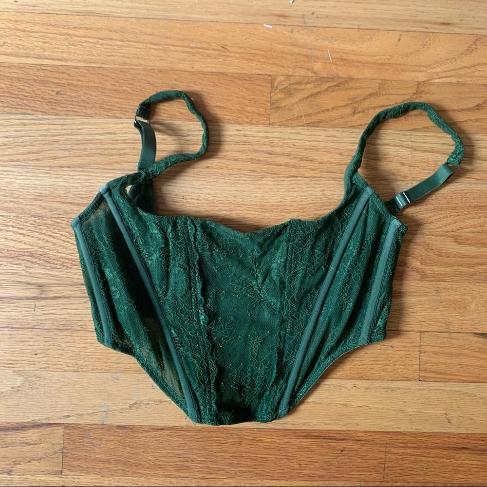 Green lace corset